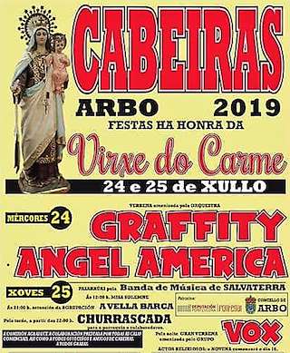 Fechas, información, programa, cartel, imágenes, mapa y ubicación de Virxe do Carme de Cabeiras  en  Arbo