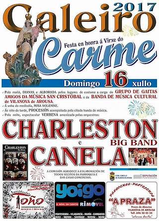 Fechas, información, programa, cartel, imágenes, mapa y ubicación de Virxe do Carme de Caleiro (2024)  en  Vilanova de Arousa
