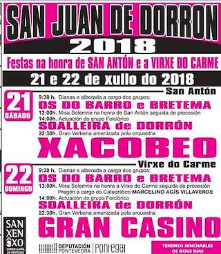 Fechas, información, programa, cartel, imágenes, mapa y ubicación de Virxe do Carme de Dorrón  en  Sanxenxo