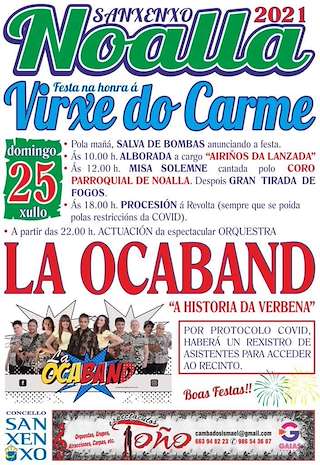 Fechas, información, programa, cartel, imágenes, mapa y ubicación de Virxe do Carme de Noalla (2024)  en  Sanxenxo