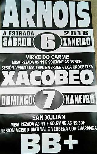 Fechas, información, programa, cartel, imágenes, mapa y ubicación de Virxe do Carme e San Xulián de Arnois  en  A Estrada