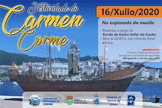 Fechas, información, programa, cartel, imágenes, mapa y ubicación de Virxe do Carmen de Corme (2024)  en  Ponteceso