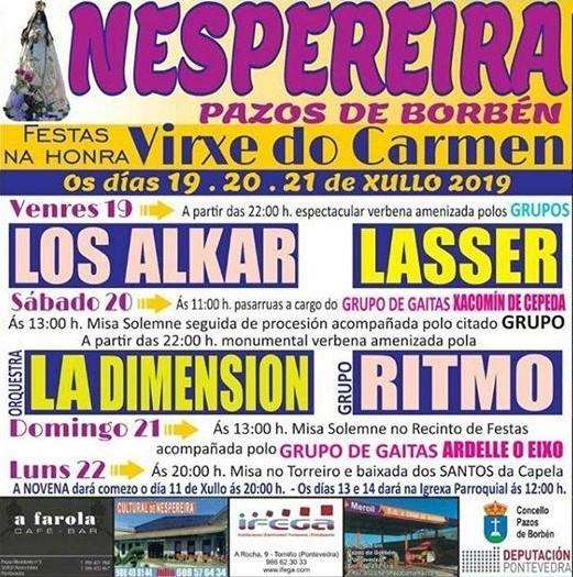 Virxe do Carmen de Nespereira (2024) en Pazos de Borbén