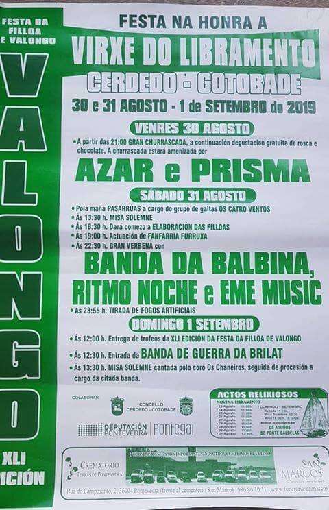 Virxe do Libramento - XLV Festa da Filloa de Valongo en Cerdedo-Cotobade