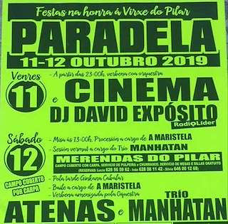 Fechas, información, programa, cartel, imágenes, mapa y ubicación de Virxe do Pilar de Paradela  en  Curtis