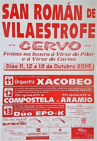 Fechas, información, programa, cartel, imágenes, mapa y ubicación de Virxe do Pilar de Vilaestrofe  en  Cervo