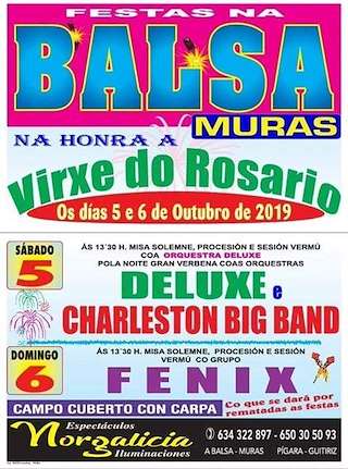 Fechas, información, programa, cartel, imágenes, mapa y ubicación de Virxe do Rosario de A Balsa  en  Muras