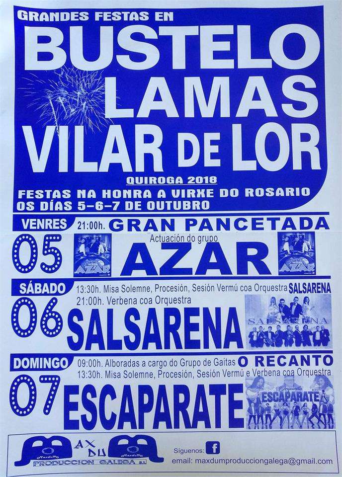 Virxe do Rosario de Bustelo, Lamas y Vilar de Lor  en Quiroga