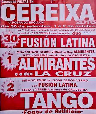 Fechas, información, programa, cartel, imágenes, mapa y ubicación de Virxe do Rosario de Cereixa  en  A Pobra do Brollón