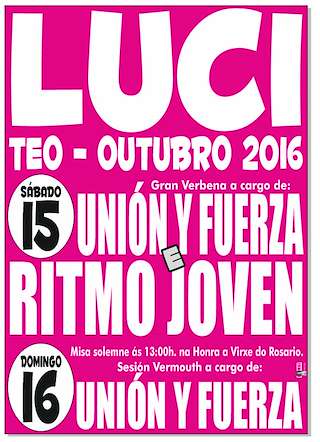 Fechas, información, programa, cartel, imágenes, mapa y ubicación de Virxe do Rosario de Lucí  en  Teo