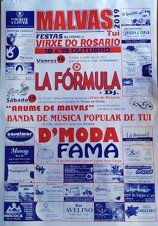 Fechas, información, programa, cartel, imágenes, mapa y ubicación de Virxe do Rosario de Malvas  en  Tui