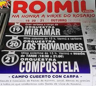 Fechas, información, programa, cartel, imágenes, mapa y ubicación de Virxe do Rosario de Roimil   en  Friol