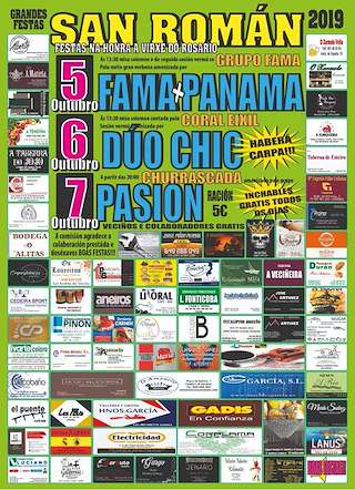 Fechas, información, programa, cartel, imágenes, mapa y ubicación de Virxe do Rosario de San Román de Montoxo  en  Cedeira