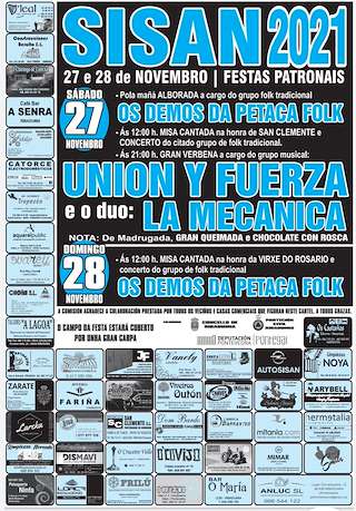 Fechas, información, programa, cartel, imágenes, mapa y ubicación de Virxe do Rosario e San Clemente de Sisán   en  Ribadumia