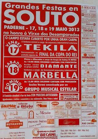 Fechas, información, programa, cartel, imágenes, mapa y ubicación de Virxe dos Desamparados de Souto  en  Paderne
