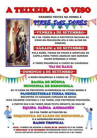 Fechas, información, programa, cartel, imágenes, mapa y ubicación de Virxe dos Dolores de A Teixeira  en  Redondela