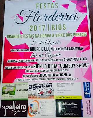 Fechas, información, programa, cartel, imágenes, mapa y ubicación de Virxe dos Portais de Florderrei  en  Riós