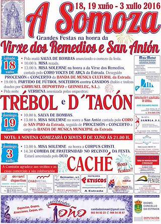 Fechas, información, programa, cartel, imágenes, mapa y ubicación de Virxe dos Remedios e San Antón de A Somoza (2024)  en  A Estrada