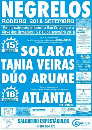 Fechas, información, programa, cartel, imágenes, mapa y ubicación de Virxe dos Remedios e San Ciprián de Negrelos  en  Rodeiro