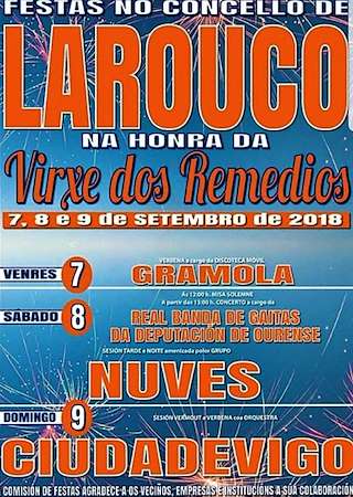 Fechas, información, programa, cartel, imágenes, mapa y ubicación de Virxe dos Remedios   en  Larouco