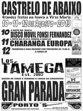 Fechas, información, programa, cartel, imágenes, mapa y ubicación de Virxe María de Castrelo de Abaixo  en  Riós
