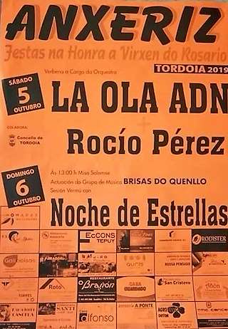 Fechas, información, programa, cartel, imágenes, mapa y ubicación de Virxen do Rosario de Anxeriz  en  Tordoia