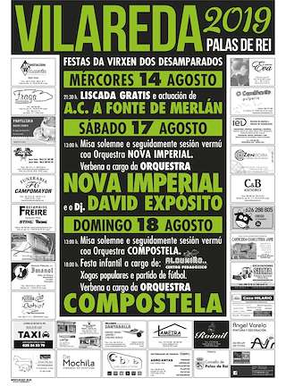 Fechas, información, programa, cartel, imágenes, mapa y ubicación de Virxen dos Desamparados de Vilareda  en  Palas de Rei