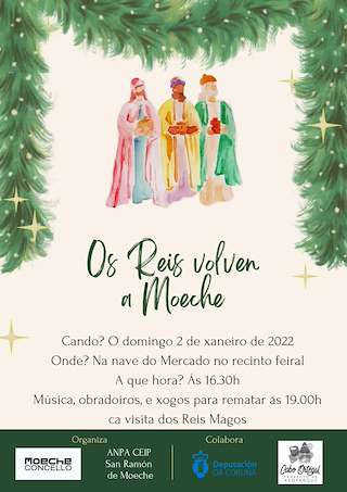 Fechas, información, programa, cartel, imágenes, mapa y ubicación de Visita dos Reis Magos (2025)  en  Moeche