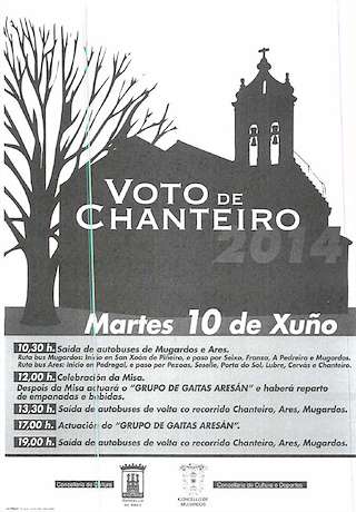Fechas, información, programa, cartel, imágenes, mapa y ubicación de Voto de Chanteiro  en  Ares