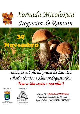 Fechas, información, programa, cartel, imágenes, mapa y ubicación de Xornada Micolóxica  en  Nogueira de Ramuín