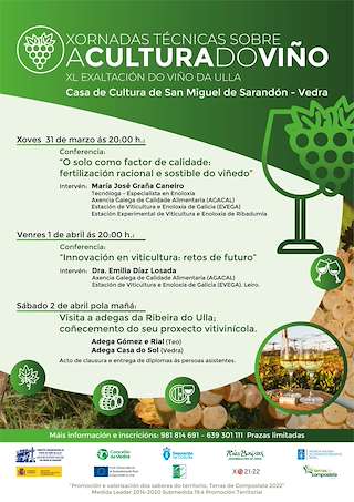 Fechas, información, programa, cartel, imágenes, mapa y ubicación de Xornadas Técnicas sobre a Cultura do Viño  en  Vedra