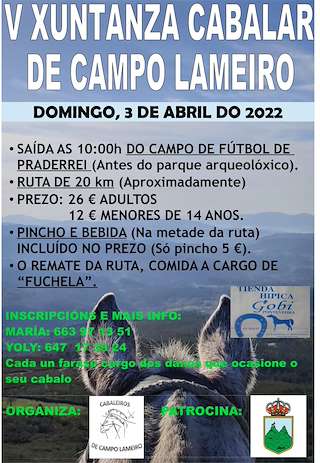 Fechas, información, programa, cartel, imágenes, mapa y ubicación de VII Xuntanza Cabalar  en  Campo Lameiro