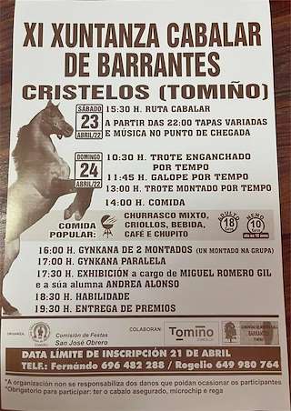 Fechas, información, programa, cartel, imágenes, mapa y ubicación de XIII Xuntanza Cabalar de Barrantes  en  Tomiño