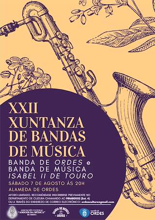 Fechas, información, programa, cartel, imágenes, mapa y ubicación de XXIV Xuntanza de Bandas de Música  en  Ordes