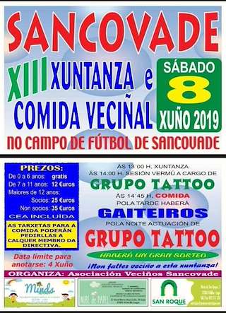 Fechas, información, programa, cartel, imágenes, mapa y ubicación de XVI Xuntanza e Comida Veciñal de Sancovade (2024)  en  Vilalba