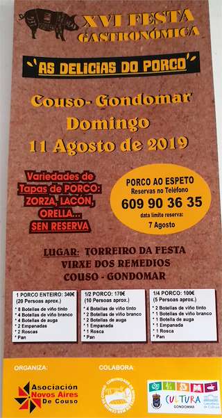 XX Festa das Delicias do Porco de Couso en Gondomar