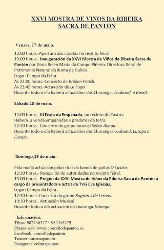 XXIX Mostra de Viños da Ribeira Sacra en Pantón